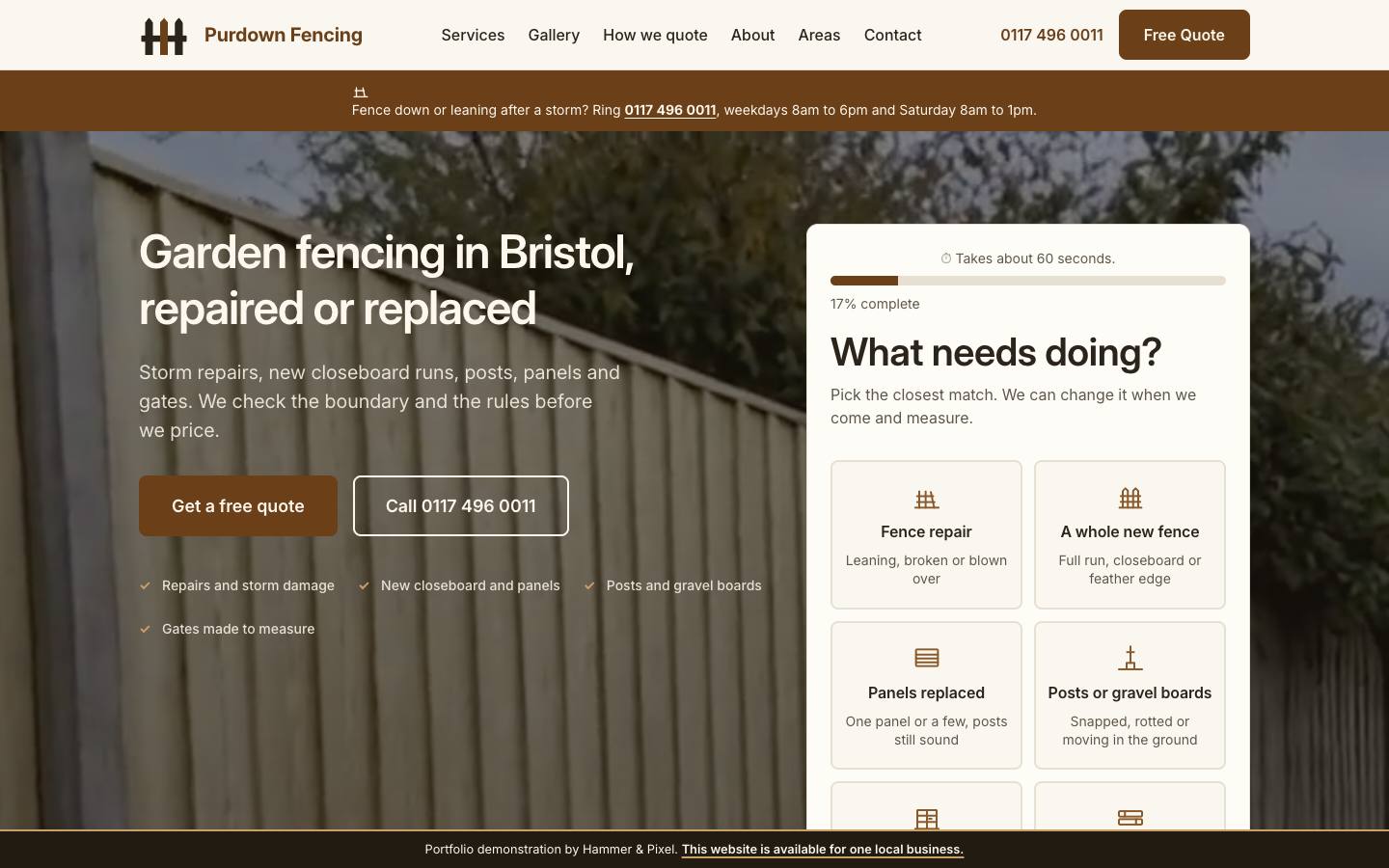 The Purdown Fencing homepage